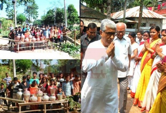 State Ministers busy to propagate CPI-M's developmental stories amidst Tripura's severe crisis : Nandan Nagar Locals suffering from water scarcity, women block roads ahead of bi-election 